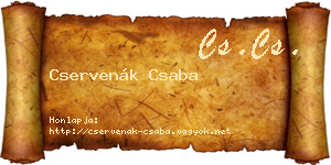 Cservenák Csaba névjegykártya